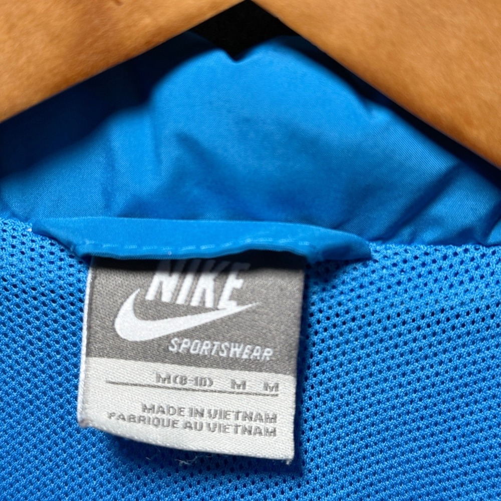 Nike Jacket Mens Medium Full Zip Track Blue White Stripe Sportswear Futura Logo - Picture 3 of 13